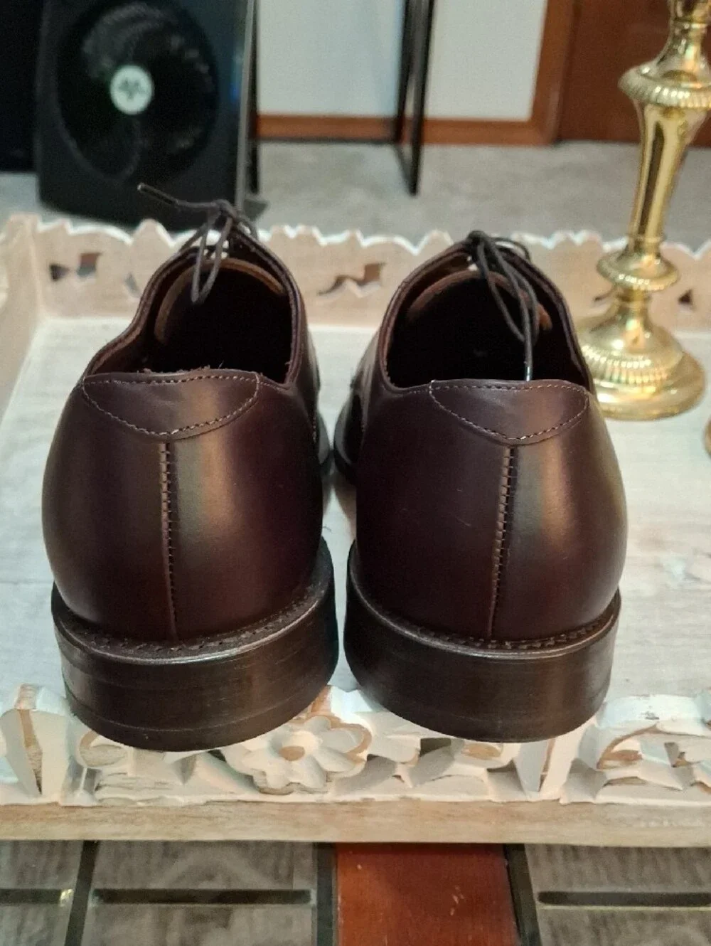 Allen Edmonds Dark Brown Leather Belmont Lace Up Derby Shoes Size 10